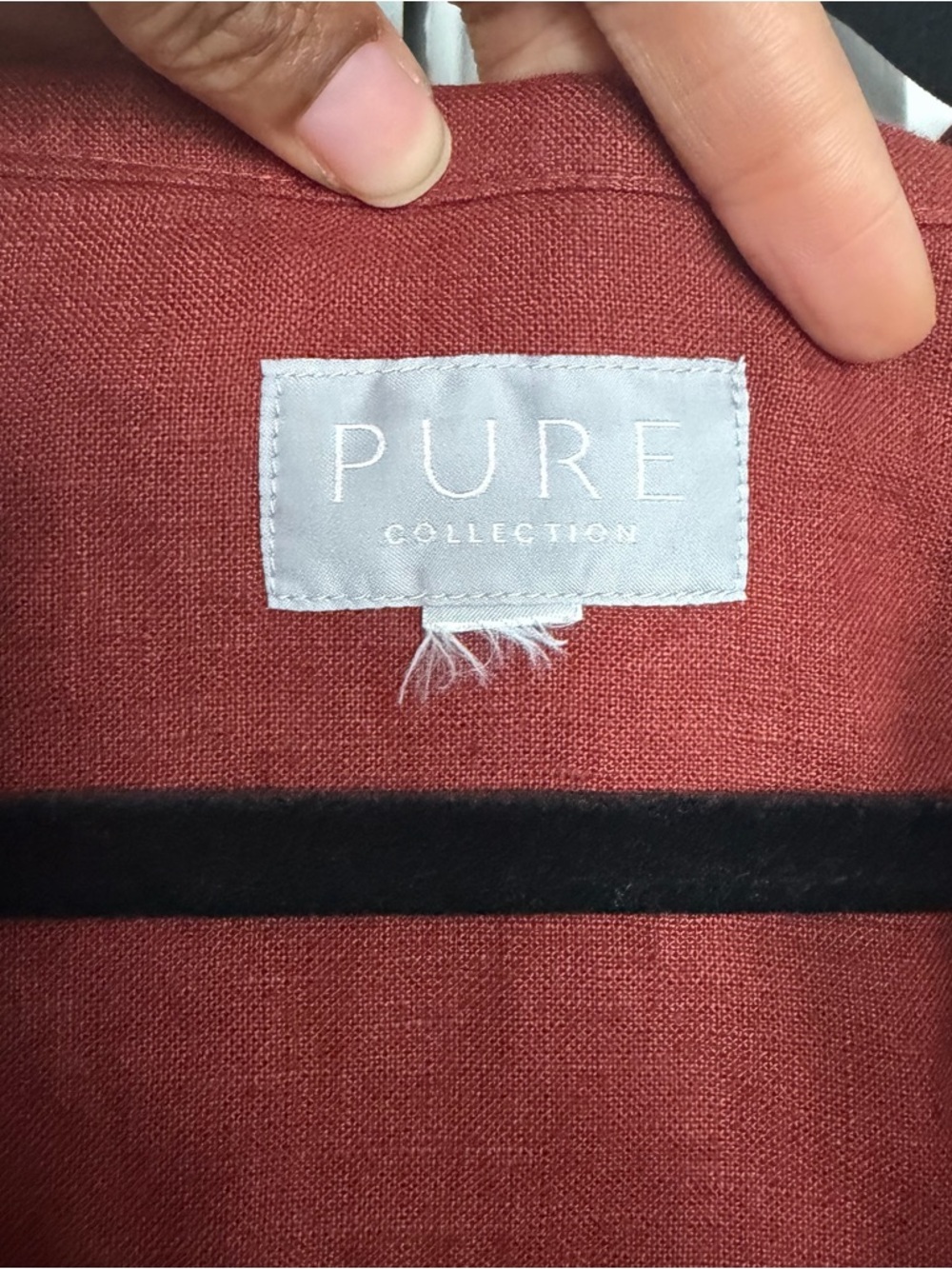 Pure Collection 100% Linen Tie Front Button Down Shirt - Picture 3 of 5